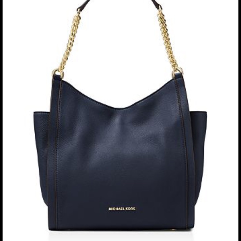 Michael Kors dark blue Newbury tote